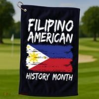 Filipino American History Month | Philippines Flag Golf Towel thumb 1