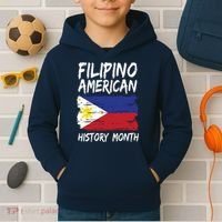 Filipino American History Month | Philippines Flag Kids Hoodie thumb 2
