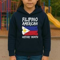 Filipino American History Month | Philippines Flag Kids Hoodie thumb 3