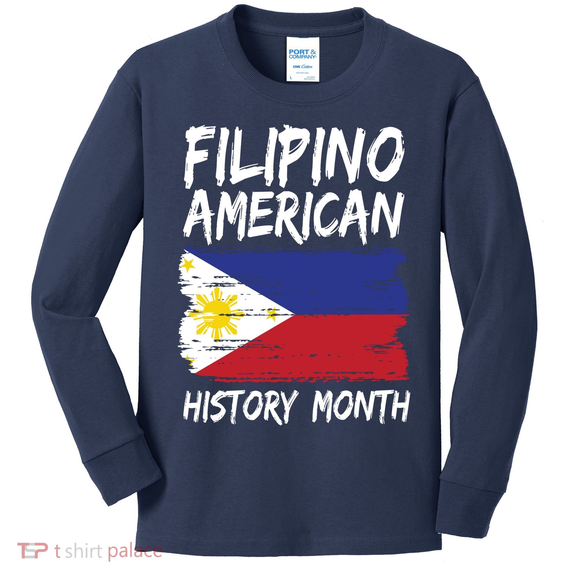 Filipino American History Month | Philippines Flag Kids Long Sleeve Shirt