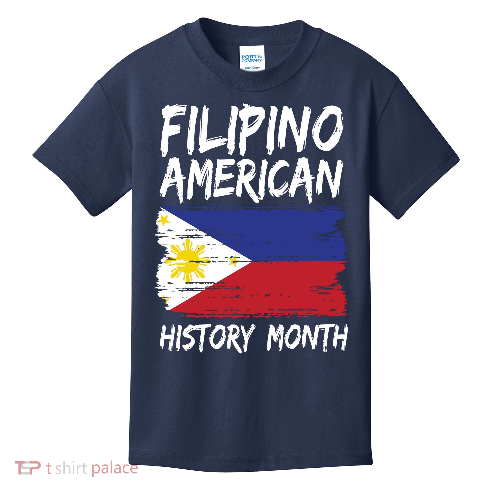 Filipino American History Month | Philippines Flag Kids T-Shirt