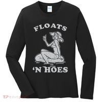 Floats And Hoes Funny Float Trip Tubing River Float Women's Long Sleeve Shirt thumb 0