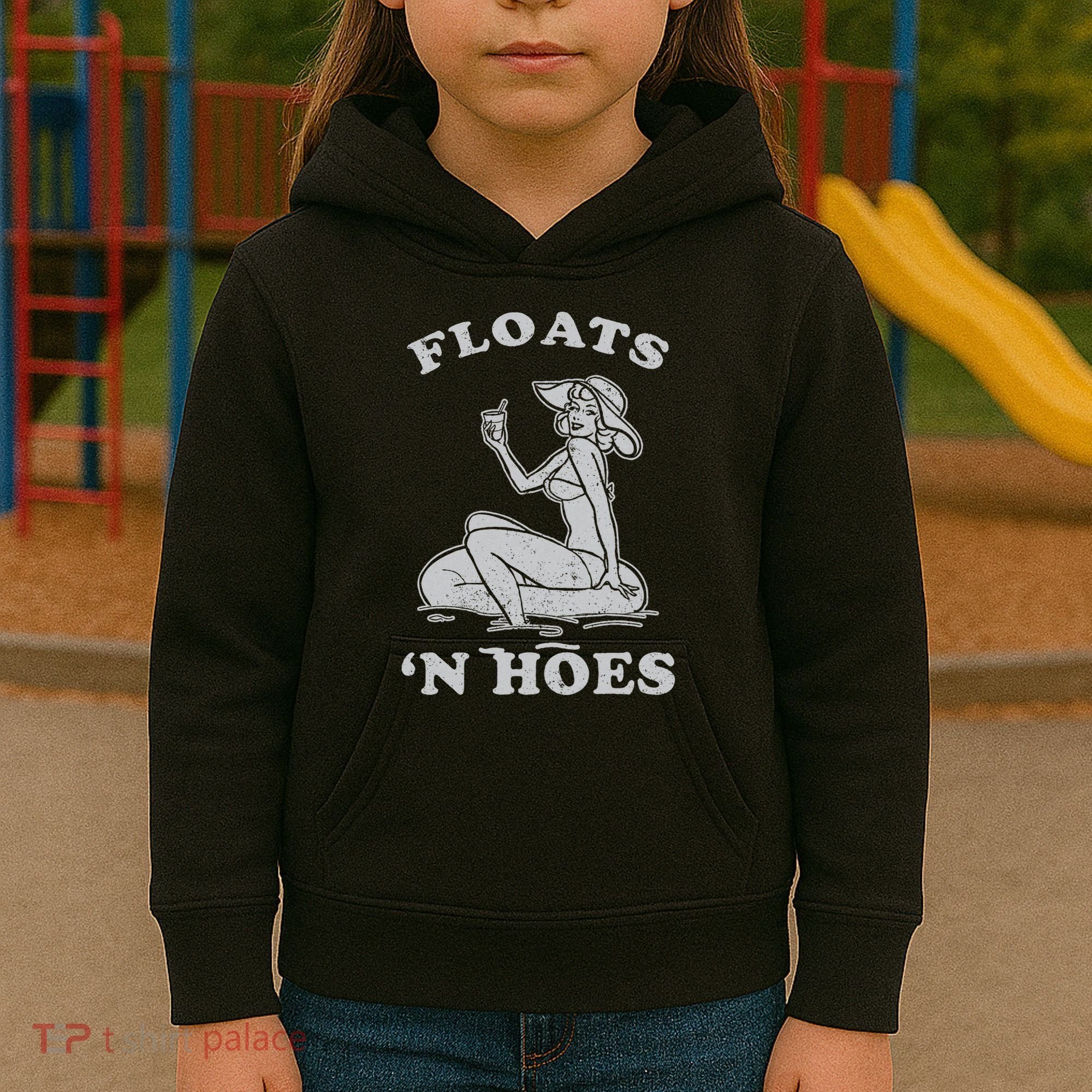 Floats And Hoes Funny Float Trip Tubing River Float Kids Hoodie