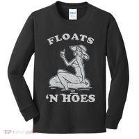 Floats And Hoes Funny Float Trip Tubing River Float Kids Long Sleeve Shirt thumb 0