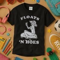 Floats And Hoes Funny Float Trip Tubing River Float Kids T-Shirt thumb 3