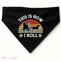 Funny Amish Horse & Buggy This Is How I Roll Lancaster Pa. USA-Made Doggie Bandana thumb 0