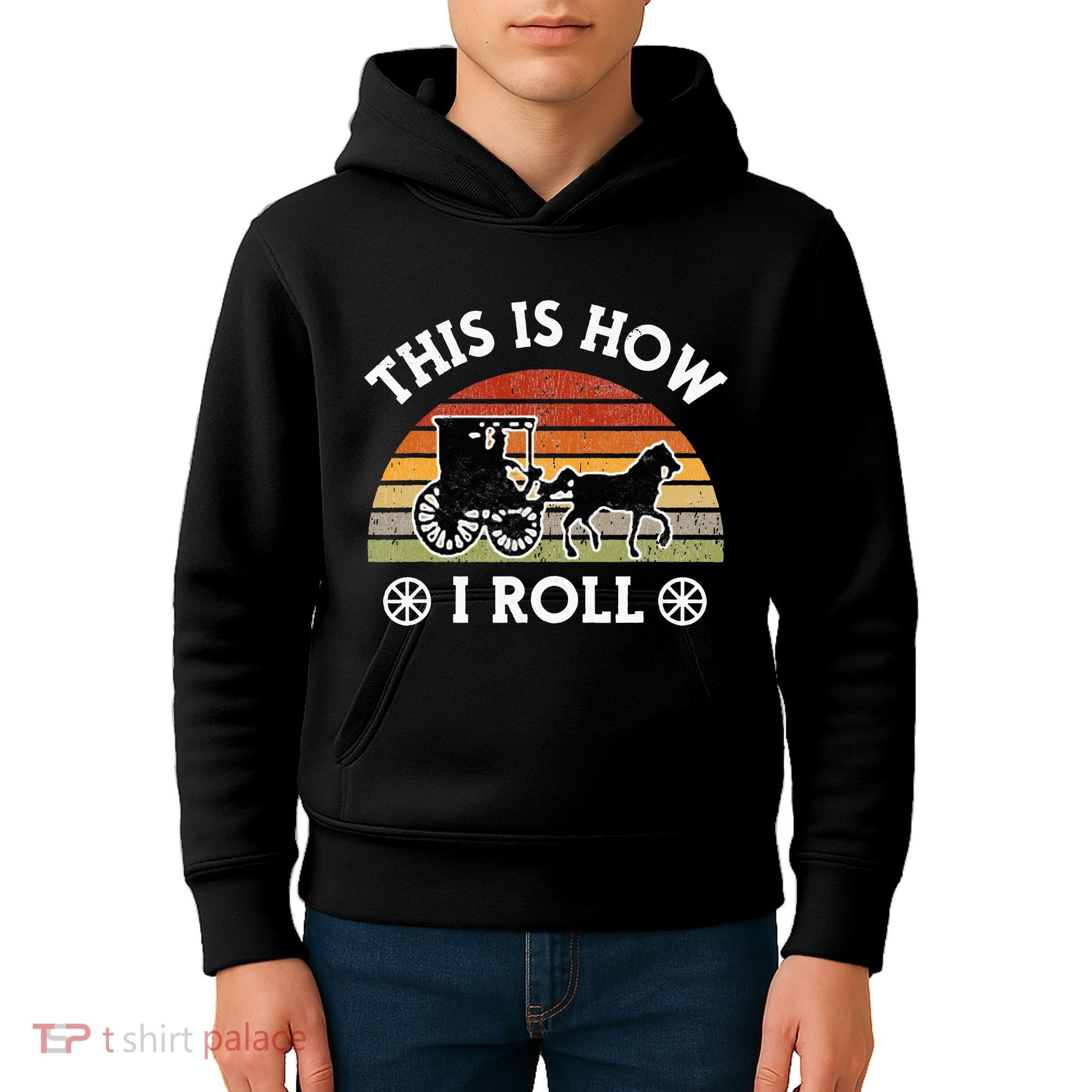 Funny Amish Horse & Buggy This Is How I Roll Lancaster Pa. Kids Hoodie
