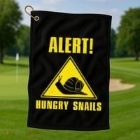 Funny Alert Hungry Snails For Snail Handler Snail Enthusiast Golf Towel thumb 1