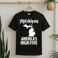 Funny Americas High Five State Of Michigan Gift Men Women T-Shirt thumb 2