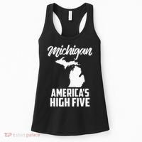 Funny Americas High Five State Of Michigan Gift Men Women Women's Tank Top thumb 0