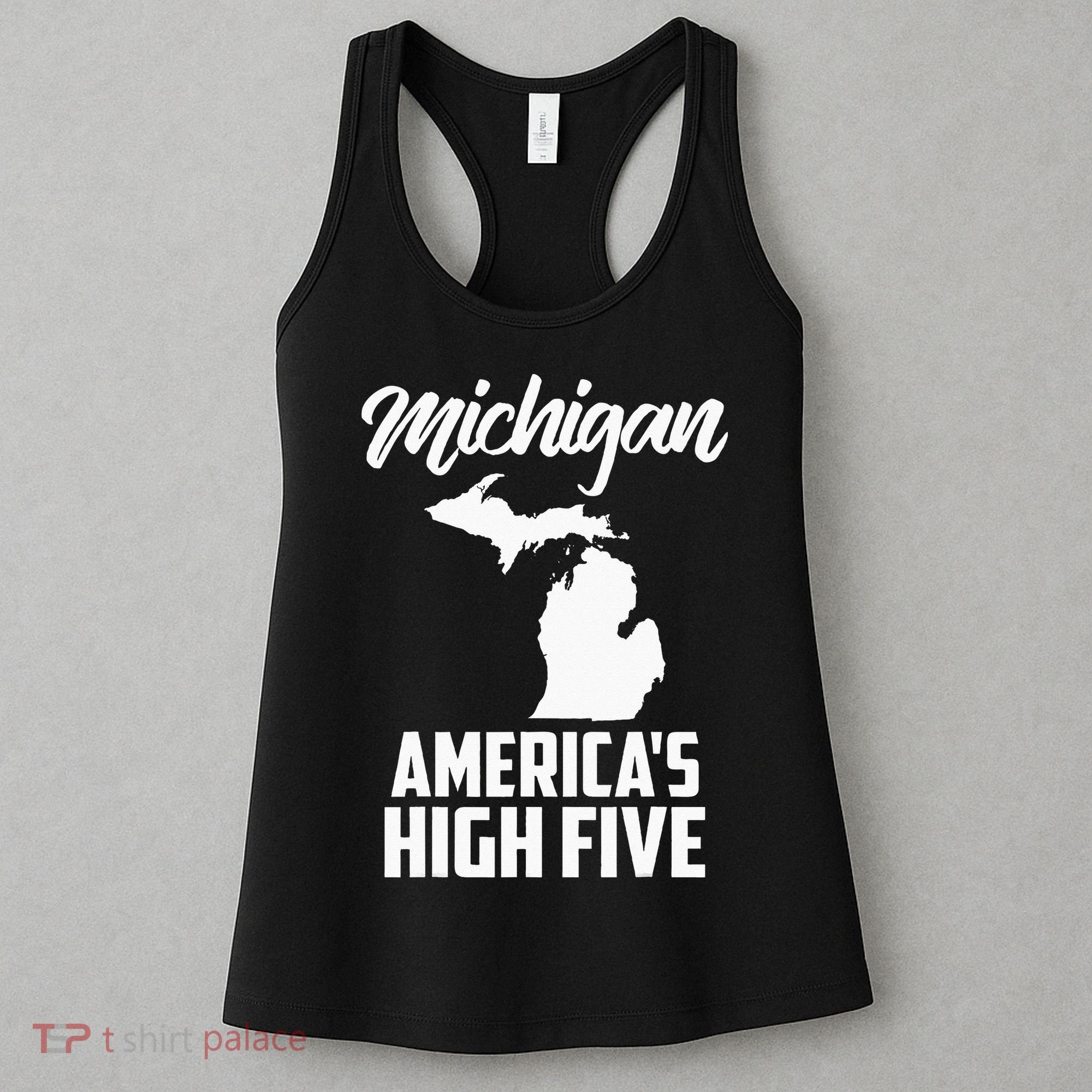Funny Americas High Five State Of Michigan Gift Men Women Women's Tank Top
