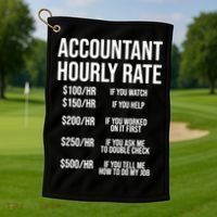 Funny Accountant Hourly Rate Accounting CPA Humor TShirt Golf Towel thumb 1