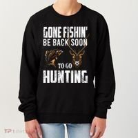Fishing And Hunting Funny Fish Deer Hunter Gag Gift Gift Women's Sweatshirt thumb 0