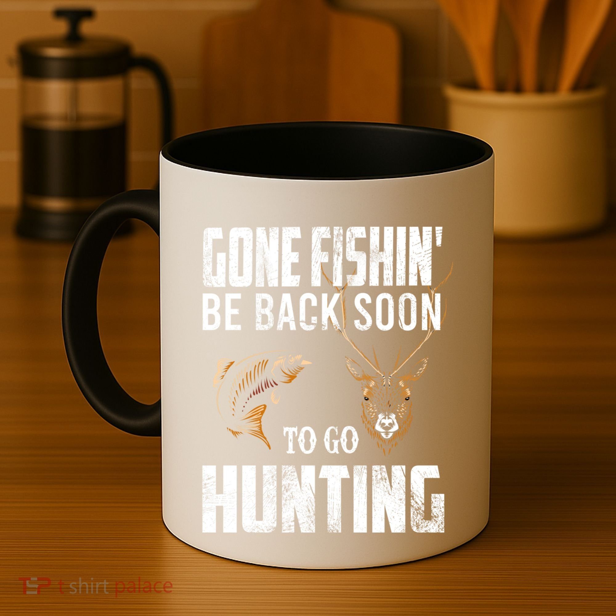 Fishing And Hunting Funny Fish Deer Hunter Gag Gift Gift Coffee Mug