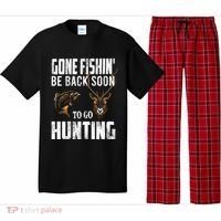 Fishing And Hunting Funny Fish Deer Hunter Gag Gift Gift Pajama Set thumb 0