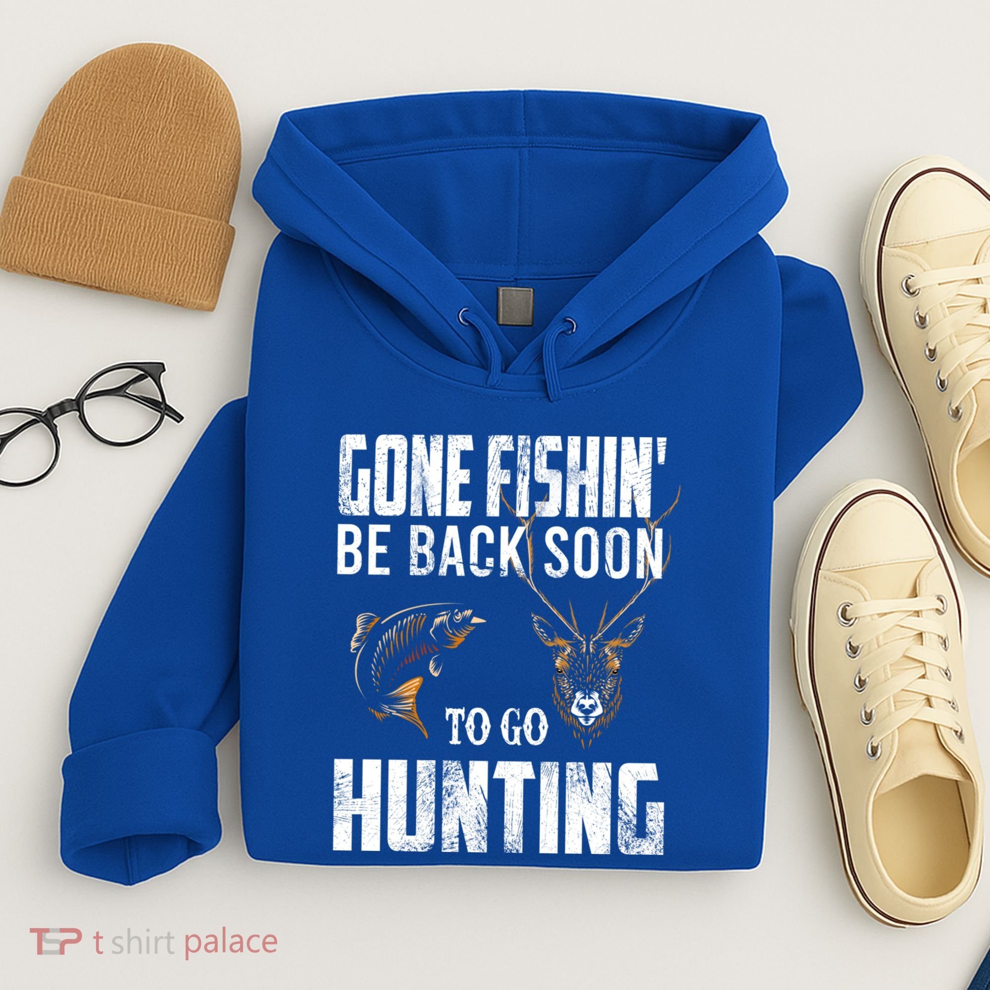 Fishing And Hunting Funny Fish Deer Hunter Gag Gift Gift Hoodie