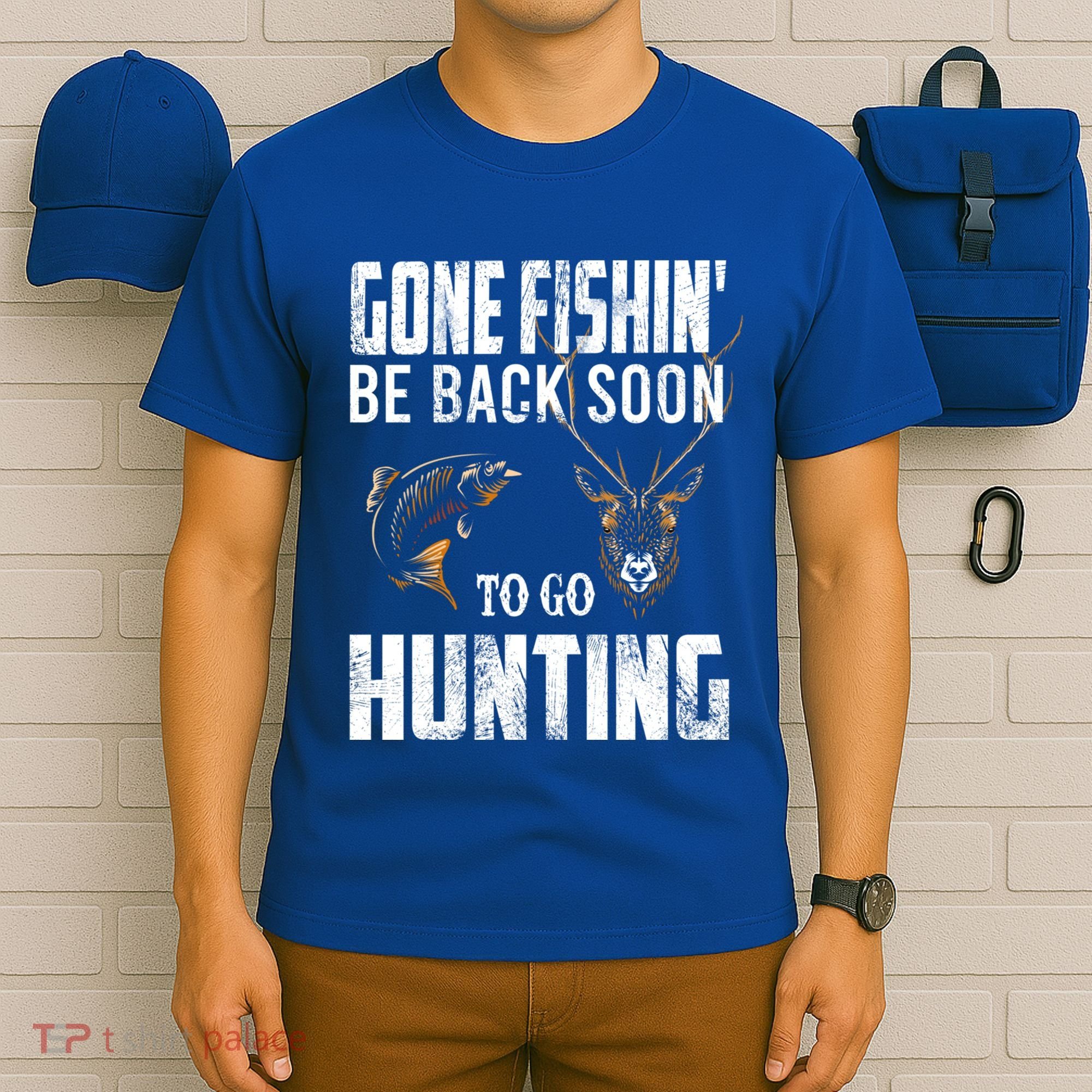 Fishing And Hunting Funny Fish Deer Hunter Gag Gift Gift T-Shirt