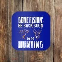 Fishing And Hunting Funny Fish Deer Hunter Gag Gift Gift Coaster thumb 0