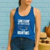 Fishing And Hunting Funny Fish Deer Hunter Gag Gift Gift Women's Tank Top thumb 2