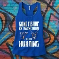 Fishing And Hunting Funny Fish Deer Hunter Gag Gift Gift Women's Tank Top thumb 3