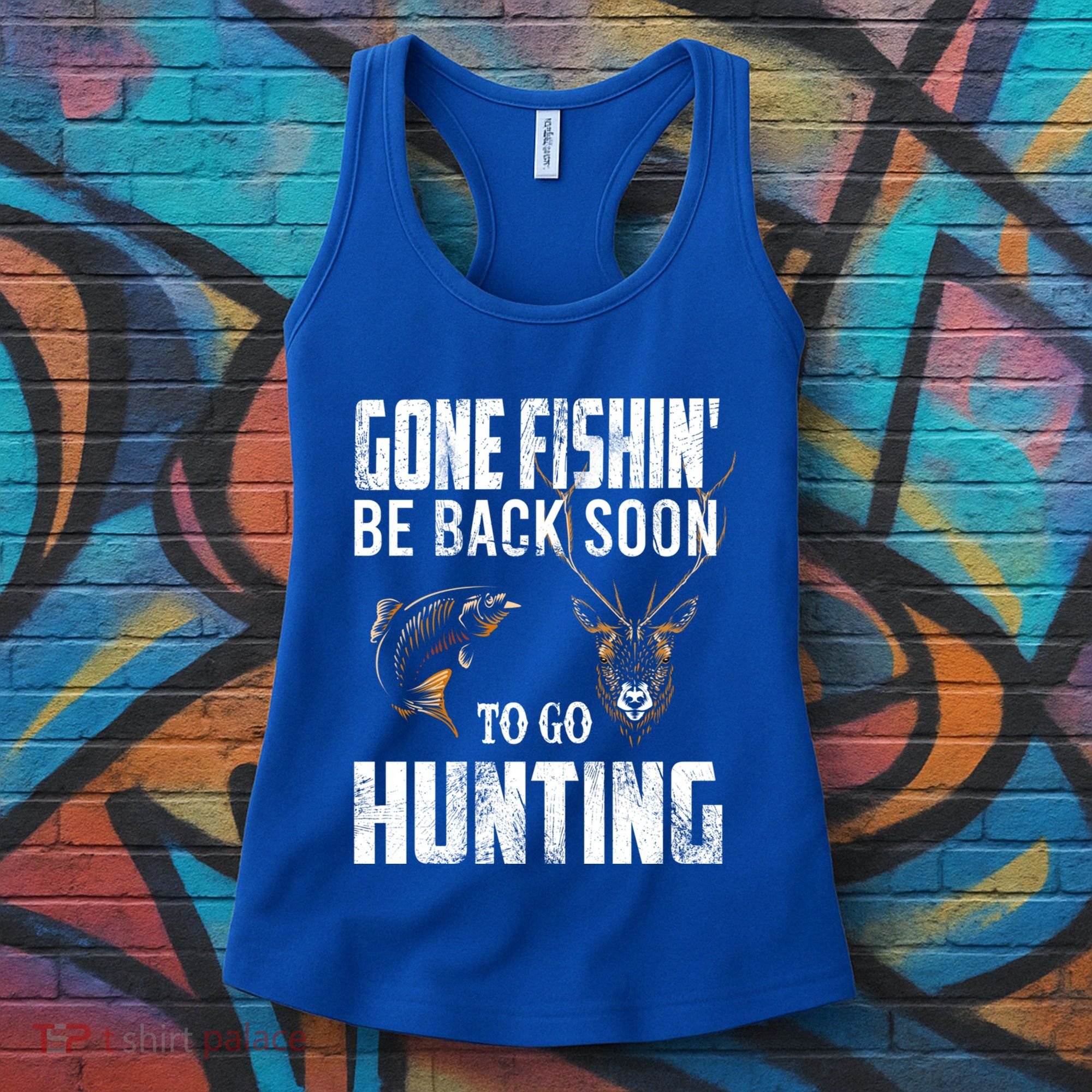Fishing And Hunting Funny Fish Deer Hunter Gag Gift Gift Women's Tank Top