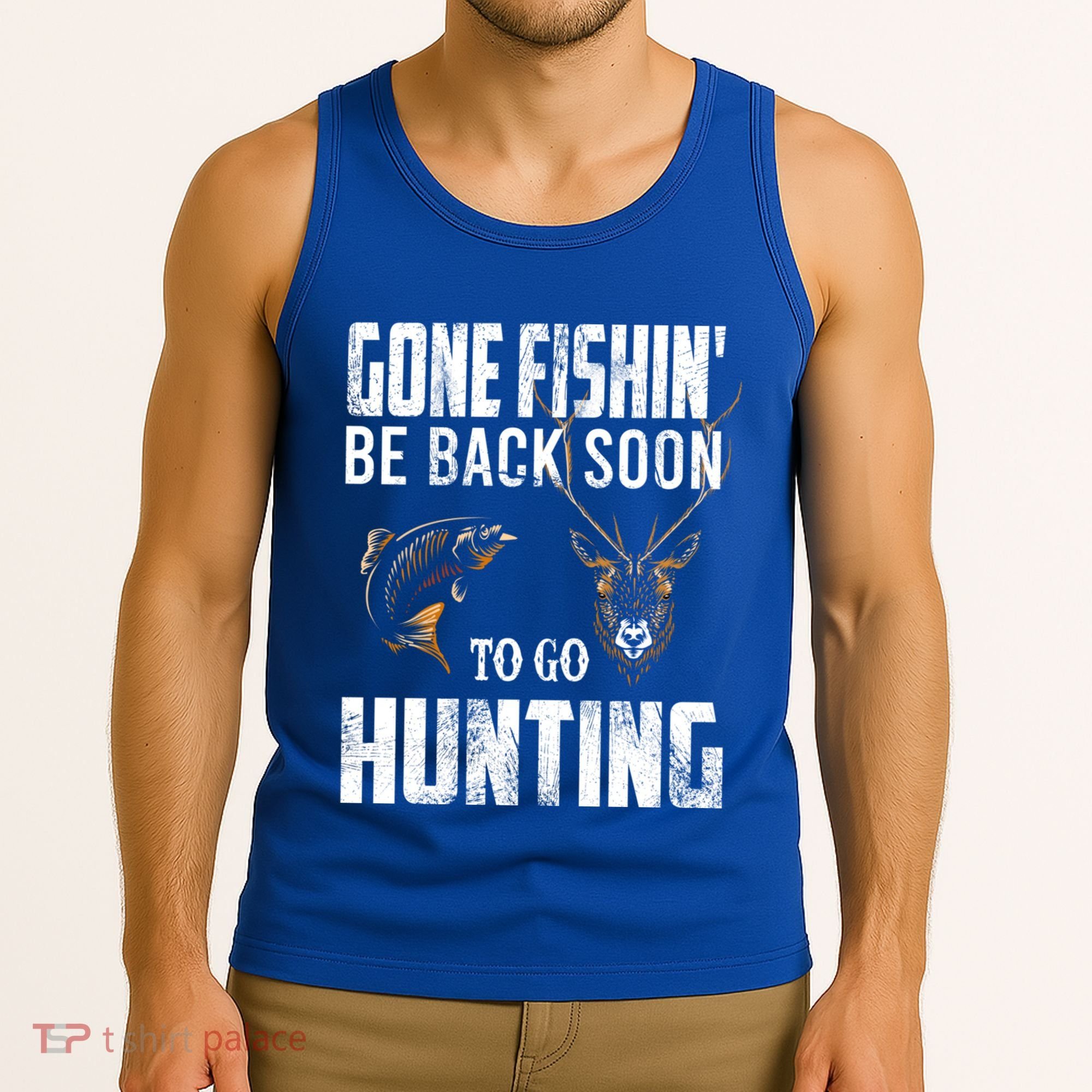 Fishing And Hunting Funny Fish Deer Hunter Gag Gift Gift Tank Top