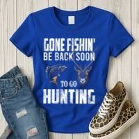 Fishing And Hunting Funny Fish Deer Hunter Gag Gift Gift Women's T-Shirt thumb 3