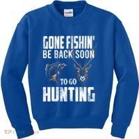Fishing And Hunting Funny Fish Deer Hunter Gag Gift Gift Kids Sweatshirt thumb 0
