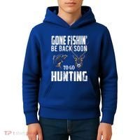 Fishing And Hunting Funny Fish Deer Hunter Gag Gift Gift Kids Hoodie thumb 4