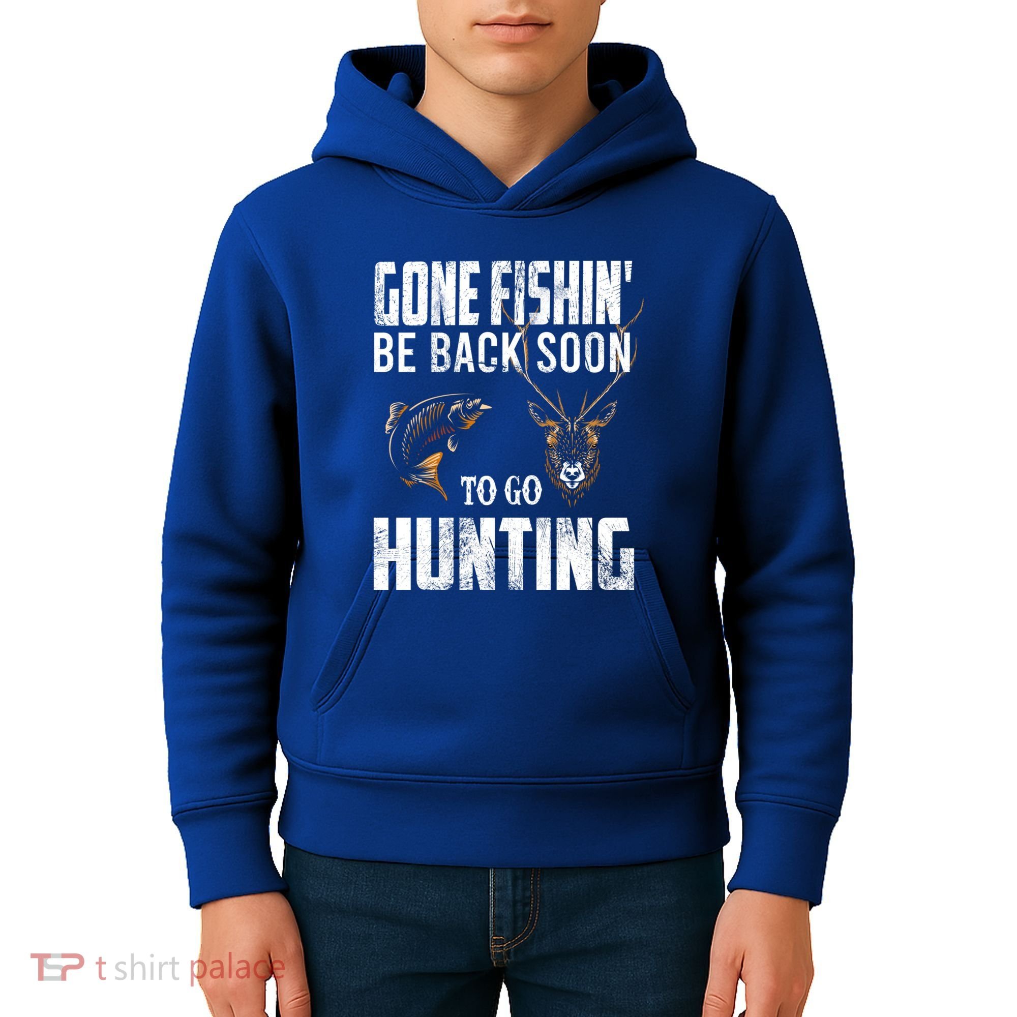Fishing And Hunting Funny Fish Deer Hunter Gag Gift Gift Kids Hoodie