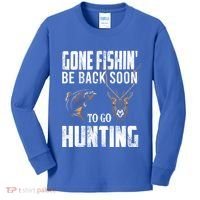 Fishing And Hunting Funny Fish Deer Hunter Gag Gift Gift Kids Long Sleeve Shirt thumb 0