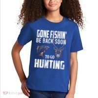 Fishing And Hunting Funny Fish Deer Hunter Gag Gift Gift Kids T-Shirt thumb 2