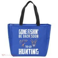 Fishing And Hunting Funny Fish Deer Hunter Gag Gift Gift Tote Bag thumb 0