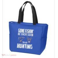 Fishing And Hunting Funny Fish Deer Hunter Gag Gift Gift Tote Bag thumb 3