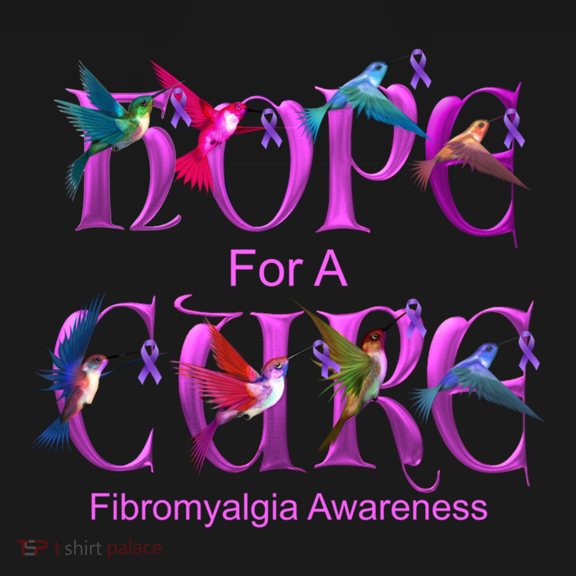 Fibromyalgia Awareness Hope Cure Hummingbird Gift Ornament