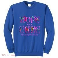 Fibromyalgia Awareness Hope Cure Hummingbird Gift Sweatshirt thumb 0
