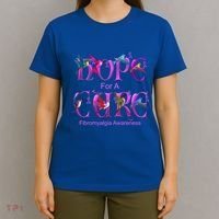 Fibromyalgia Awareness Hope Cure Hummingbird Gift T-Shirt thumb 4