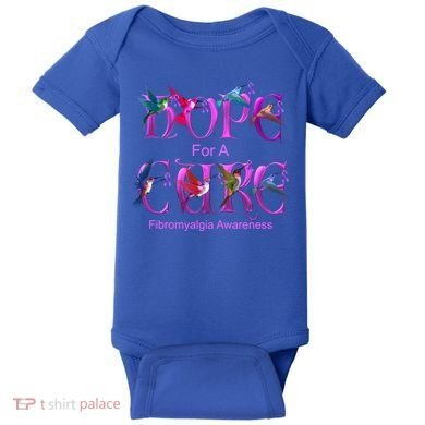 Fibromyalgia Awareness Hope Cure Hummingbird Gift Baby Bodysuit