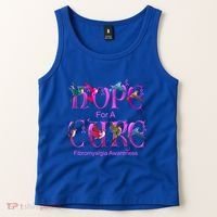 Fibromyalgia Awareness Hope Cure Hummingbird Gift Tank Top thumb 2