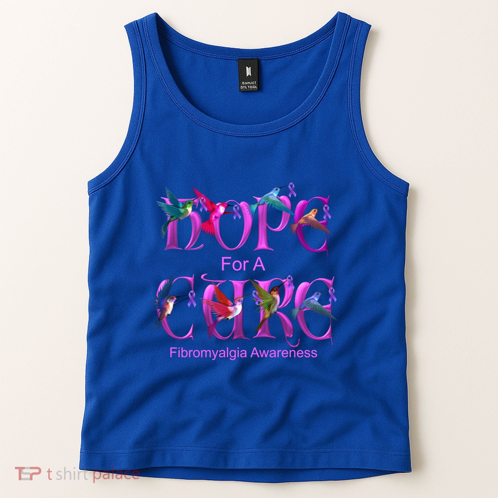 Fibromyalgia Awareness Hope Cure Hummingbird Gift Tank Top