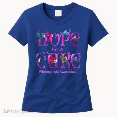 Fibromyalgia Awareness Hope Cure Hummingbird Gift Women's T-Shirt