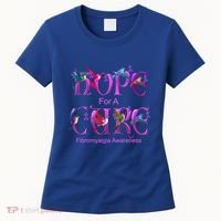 Fibromyalgia Awareness Hope Cure Hummingbird Gift Women's T-Shirt thumb 0