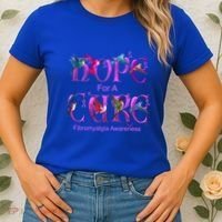 Fibromyalgia Awareness Hope Cure Hummingbird Gift Women's T-Shirt thumb 2