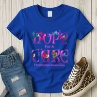 Fibromyalgia Awareness Hope Cure Hummingbird Gift Women's T-Shirt thumb 3