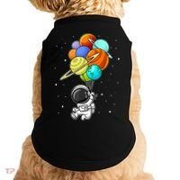 Funny Astronaut Holding Planet Balloons Space Toddler Doggie Tank thumb 0