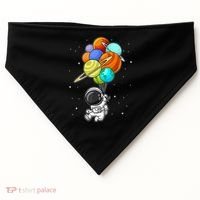Funny Astronaut Holding Planet Balloons Space Toddler USA-Made Doggie Bandana thumb 0