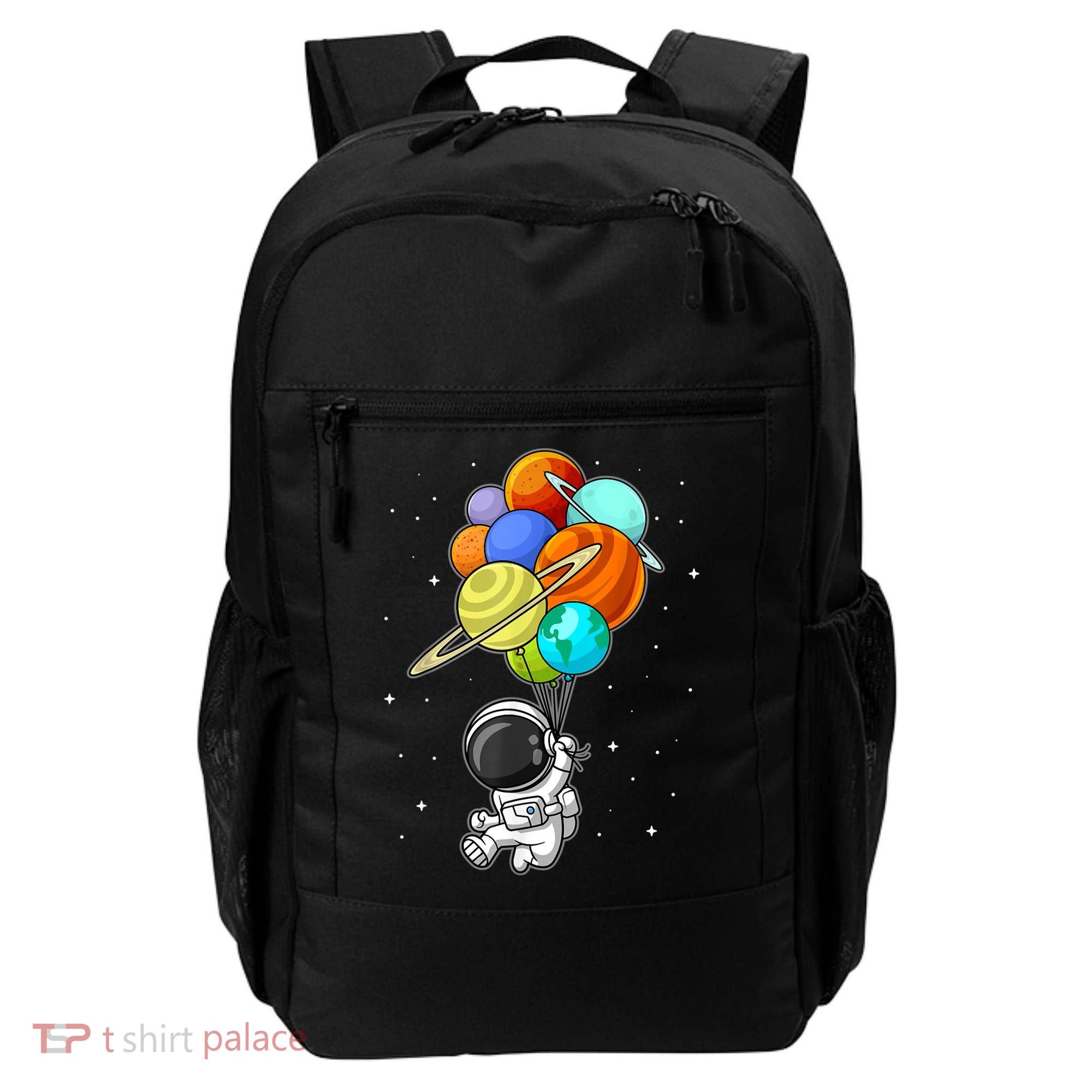 Funny Astronaut Holding Planet Balloons Space Toddler Backpack
