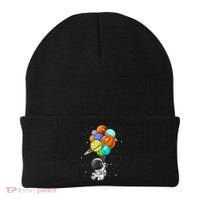 Funny Astronaut Holding Planet Balloons Space Toddler Beanie thumb 0