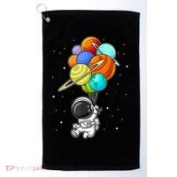 Funny Astronaut Holding Planet Balloons Space Toddler Golf Towel thumb 0