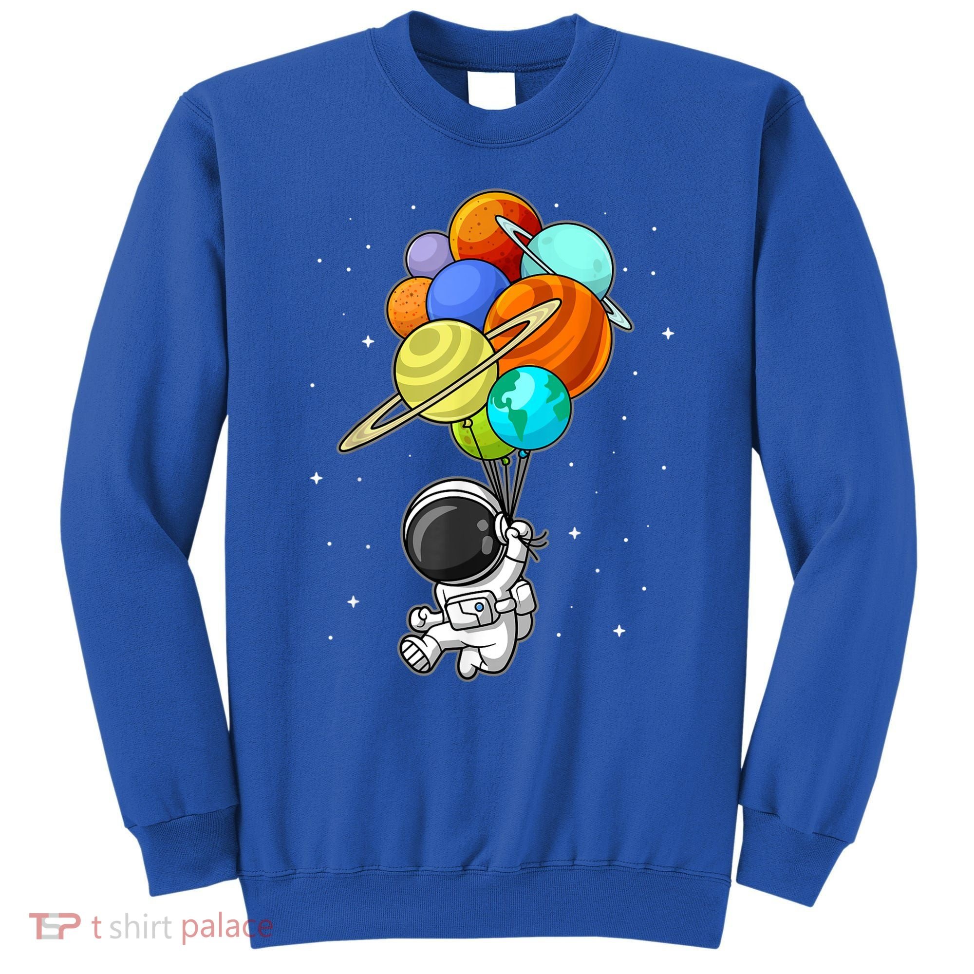 Funny Astronaut Holding Planet Balloons Space Toddler Sweatshirt